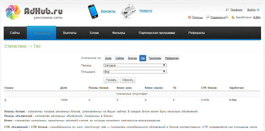 Скриншот (снимок экрана) AdHub