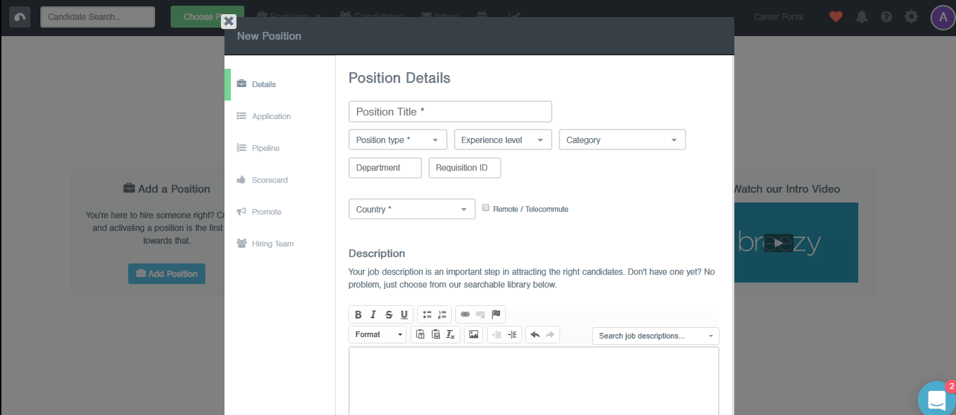 Скриншот (снимок экрана) Breezy HR