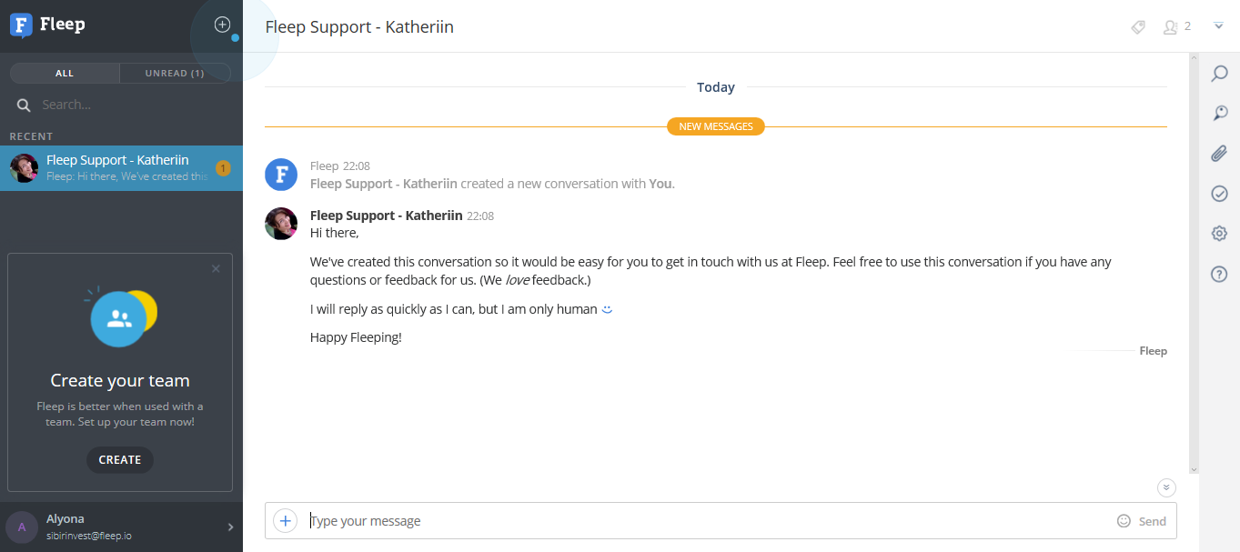 Скриншот (снимок экрана) Fleep