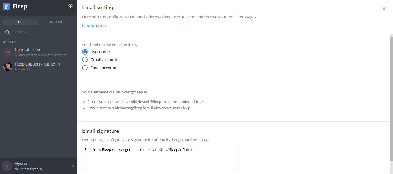 Скриншот (снимок экрана) Fleep