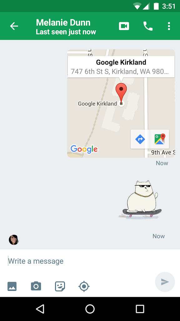 Скриншот (снимок экрана) Hangouts