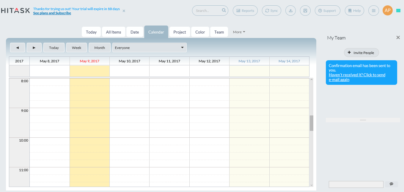 Скриншот (снимок экрана) Hitask