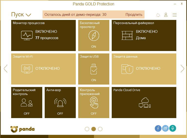 Скриншот (снимок экрана) Panda Security