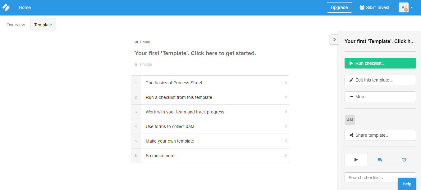 Скриншот (снимок экрана) Process Street