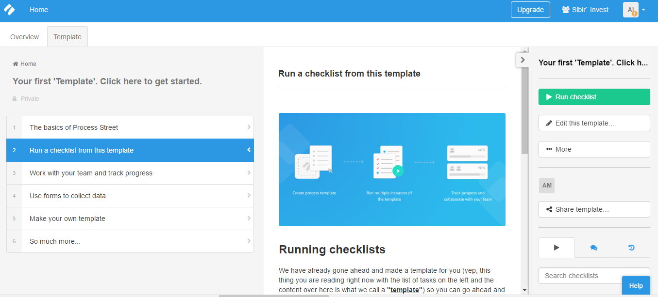 Скриншот (снимок экрана) Process Street