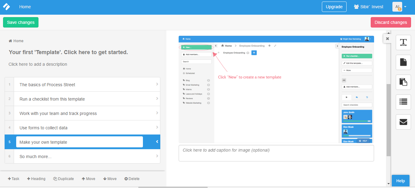 Скриншот (снимок экрана) Process Street