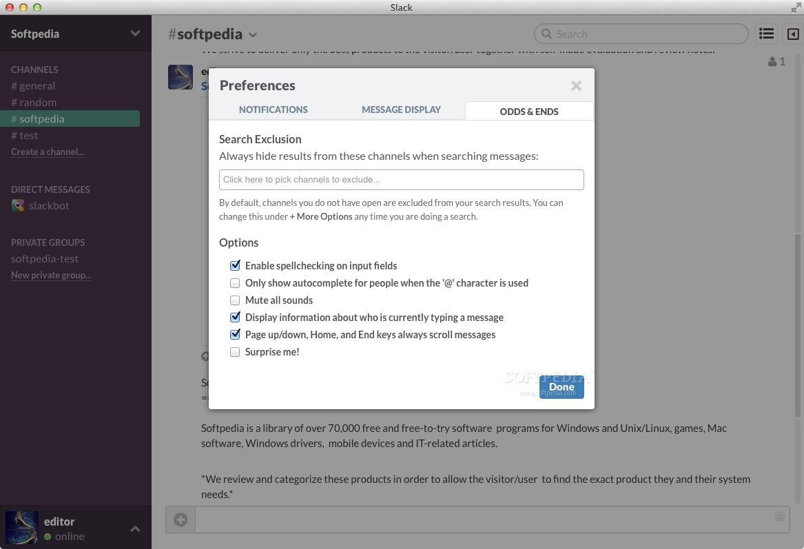 Скриншот (снимок экрана) Slack