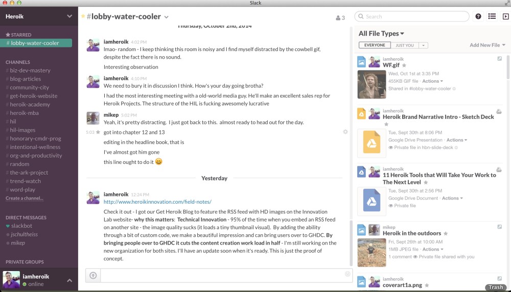 Скриншот (снимок экрана) Slack