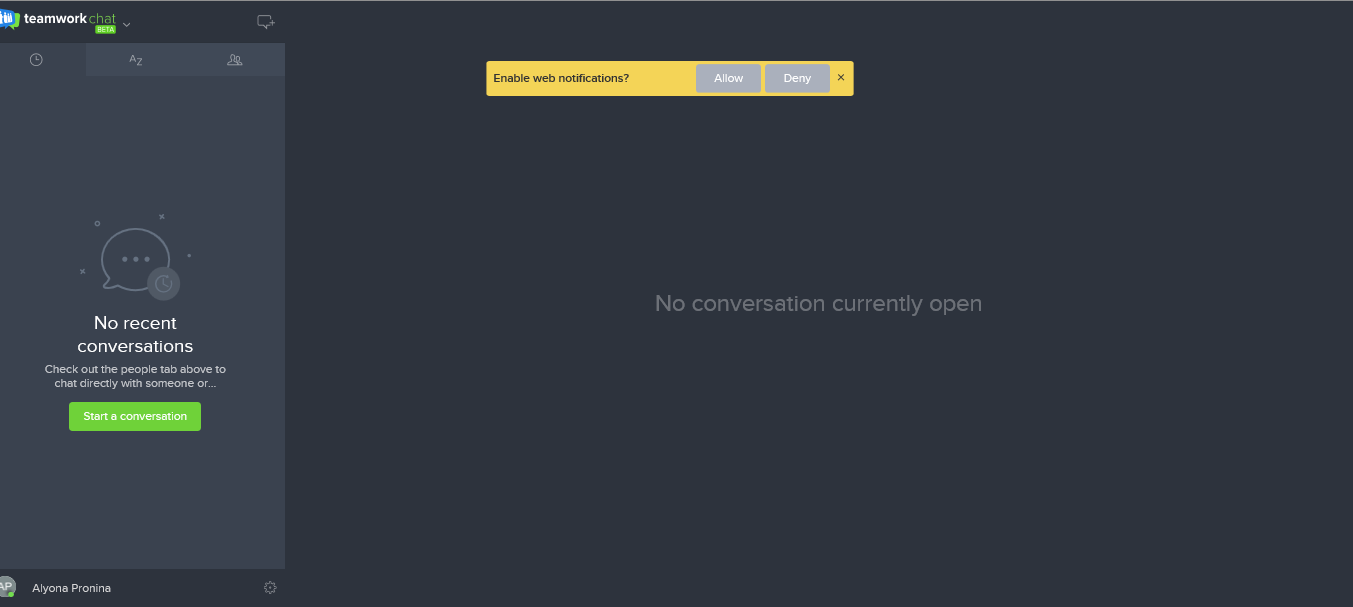 Скриншот (снимок экрана) Teamwork Chat