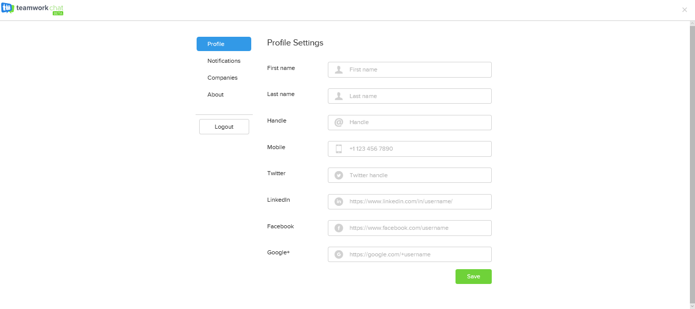 Скриншот (снимок экрана) Teamwork Chat