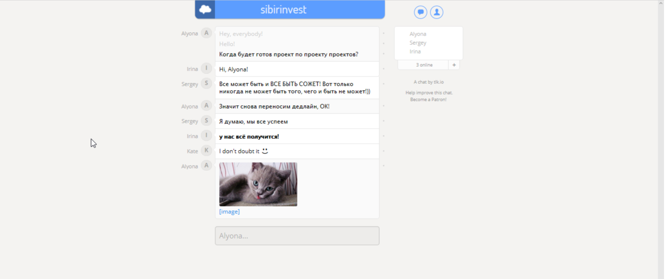 Скриншот (снимок экрана) tlk.io