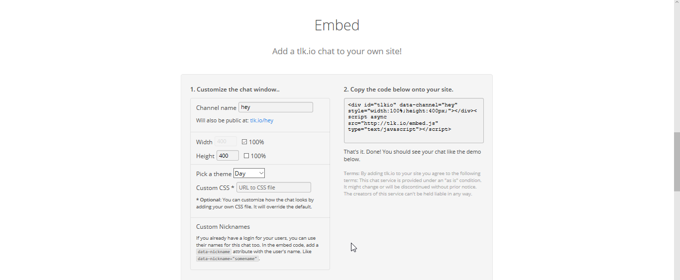 Скриншот (снимок экрана) tlk.io