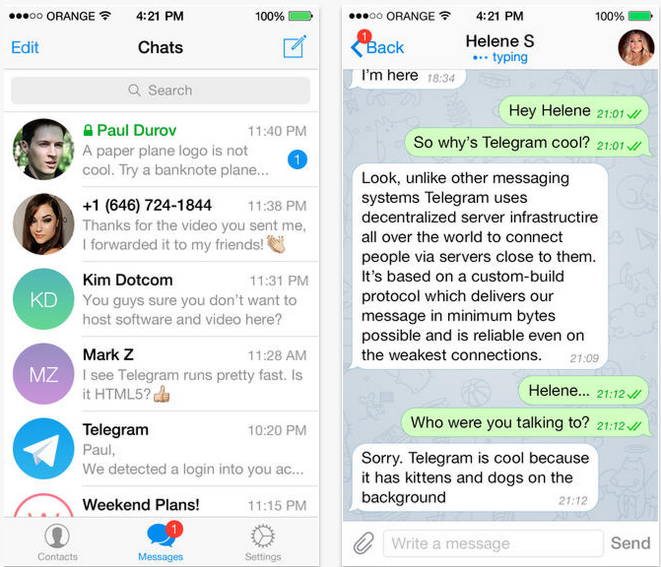 Скриншот (снимок экрана) WhatsApp Messenger