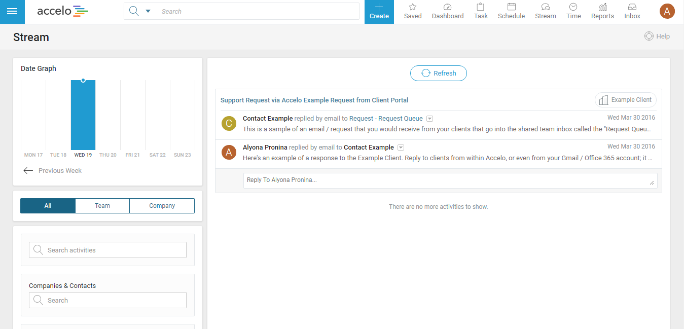 Скриншот (снимок экрана) Accelo