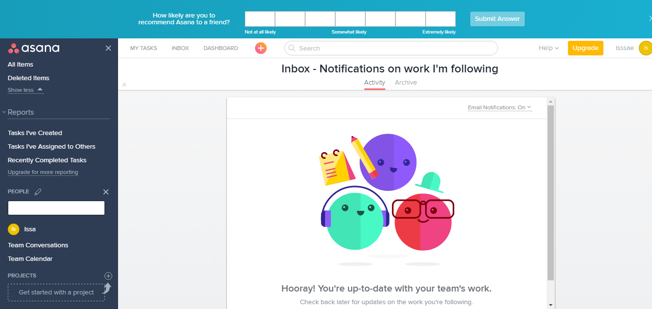 Скриншот (снимок экрана) Asana