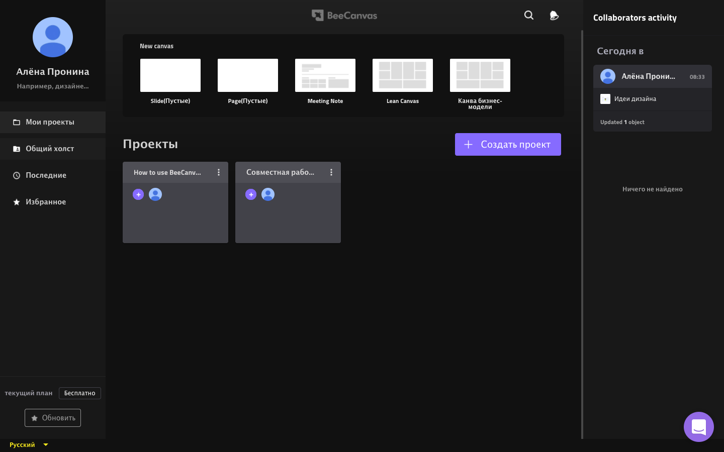 Скриншот (снимок экрана) BeeCanvas