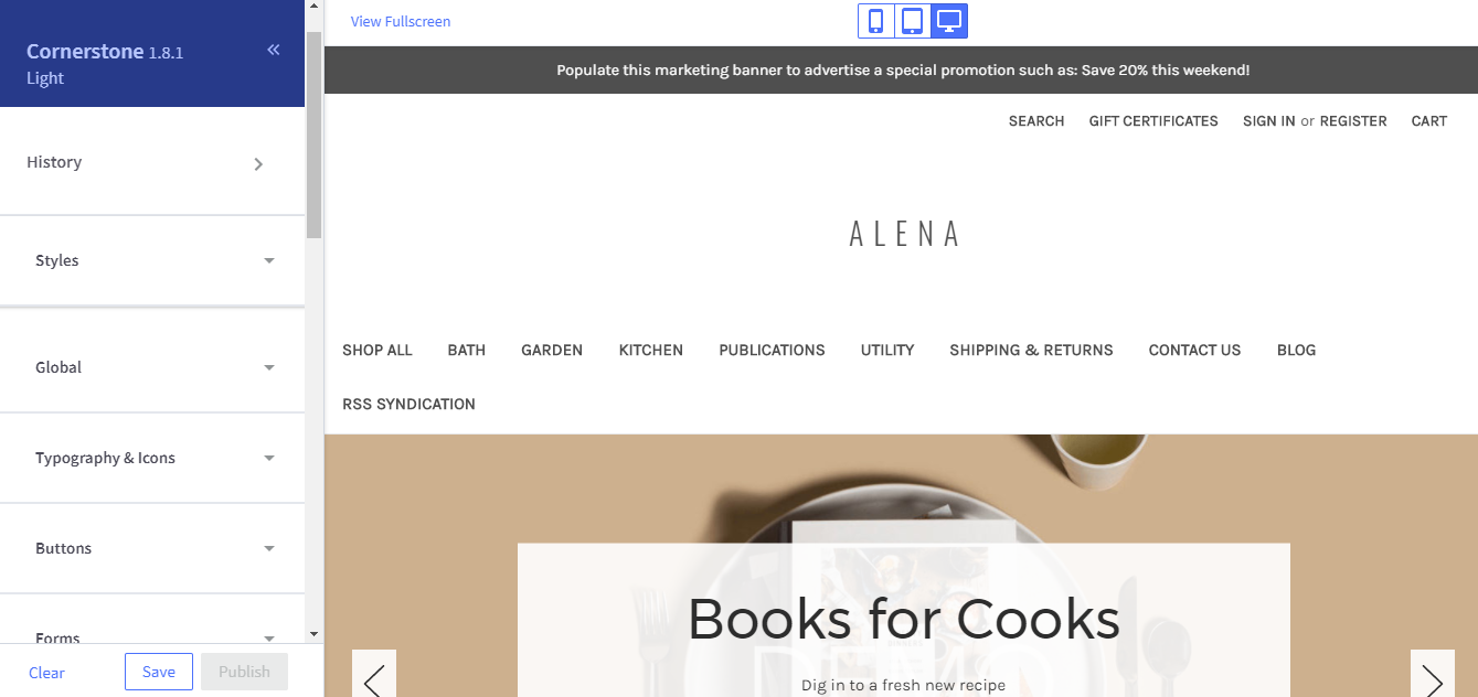 Скриншот (снимок экрана) BigCommerce