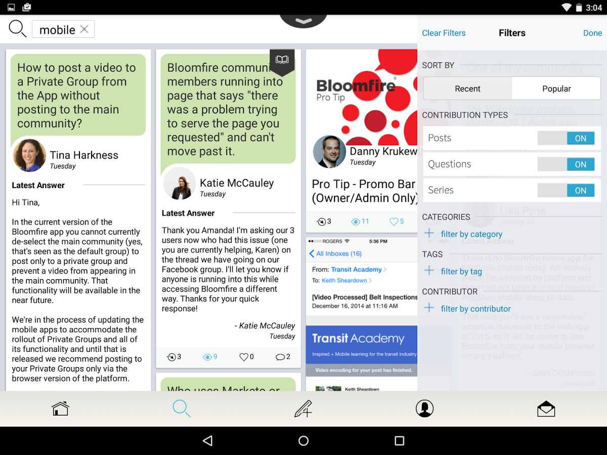 Скриншот (снимок экрана) Bloomfire