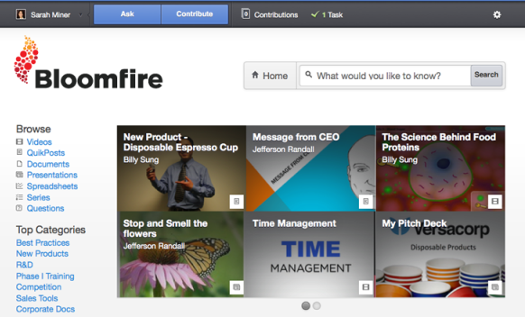 Скриншот (снимок экрана) Bloomfire