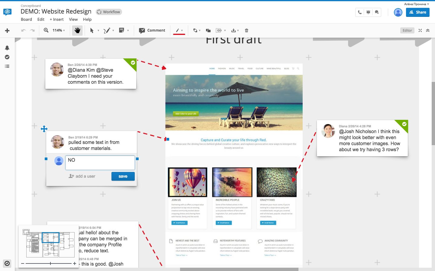 Скриншот (снимок экрана) Conceptboard