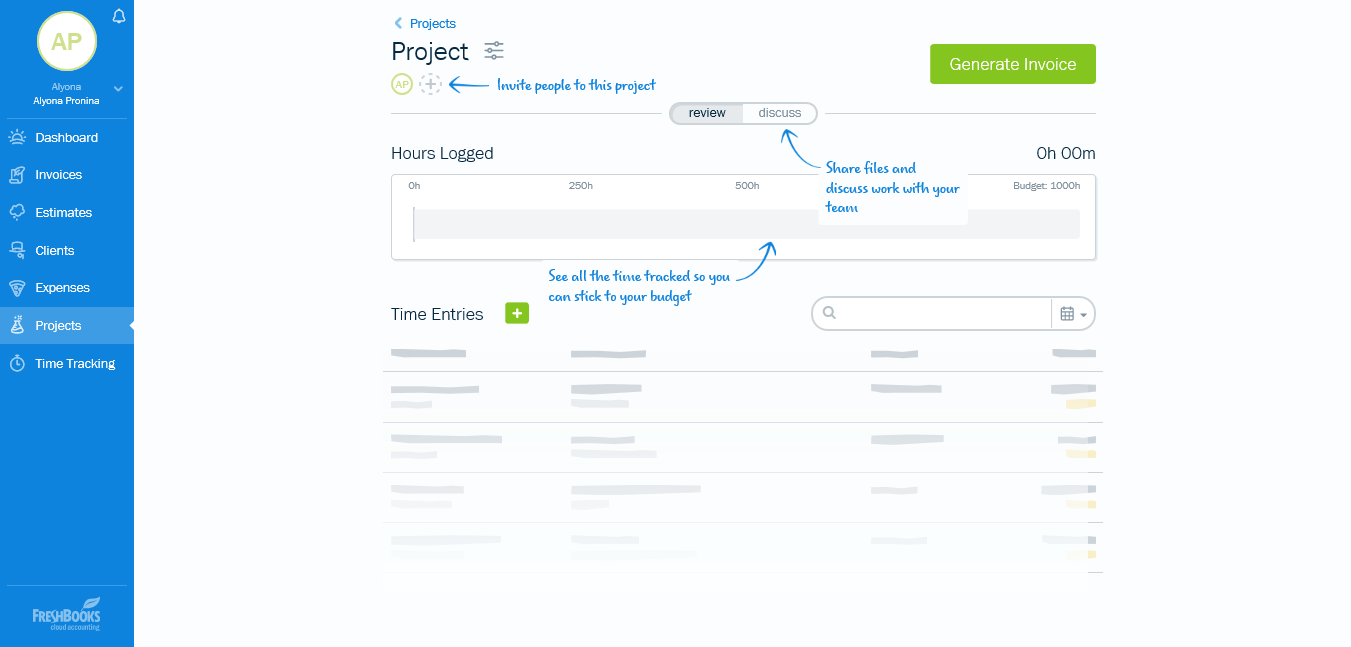 Скриншот (снимок экрана) Freshbooks