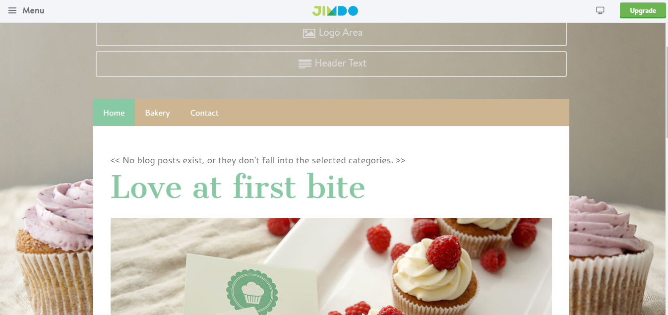 Скриншот (снимок экрана) Jimdo