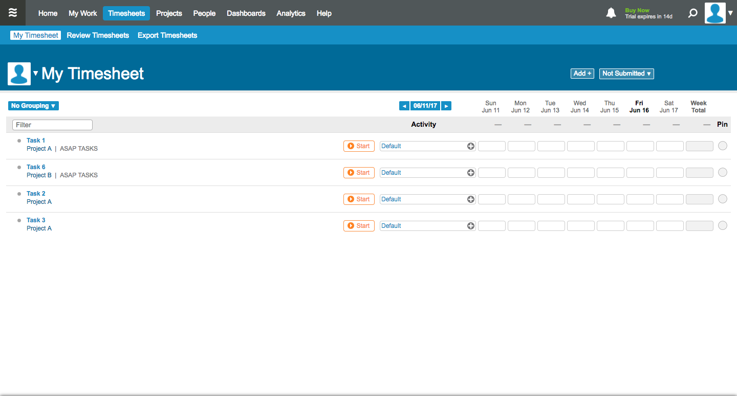 Скриншот (снимок экрана) LiquidPlanner