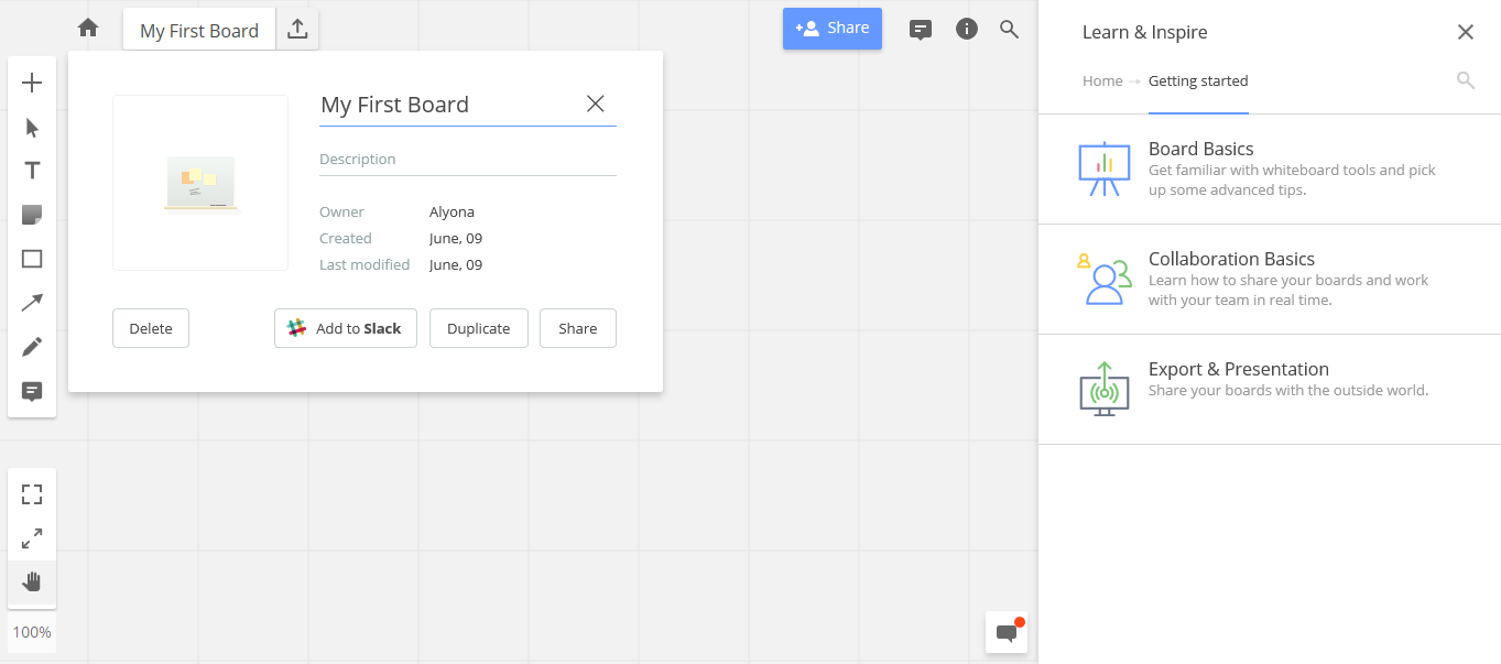 Скриншот (снимок экрана) RealtimeBoard