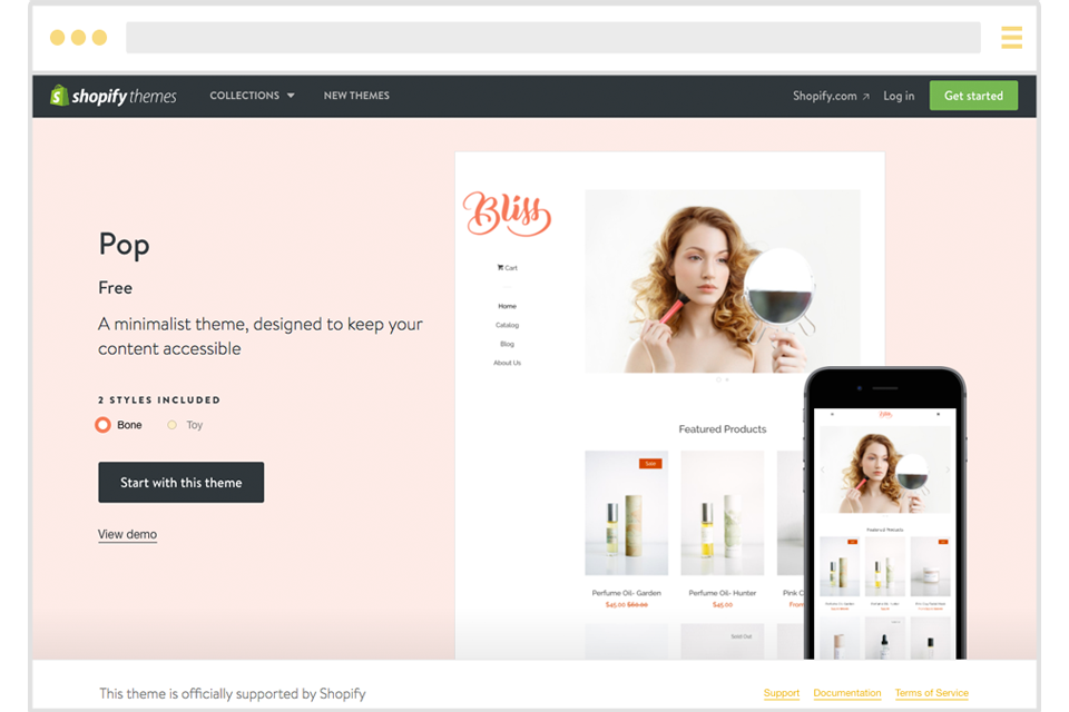 Скриншот (снимок экрана) Shopify