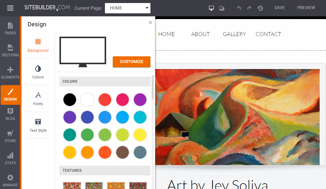 Скриншот (снимок экрана) SiteBuilder.com