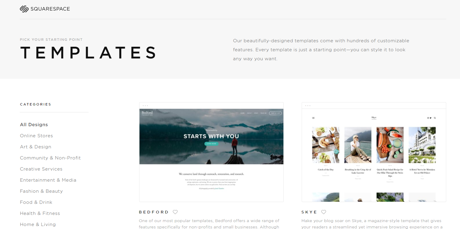 Скриншот (снимок экрана) Squarespace