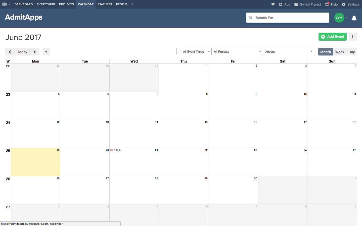 Скриншот (снимок экрана) Teamwork Projects