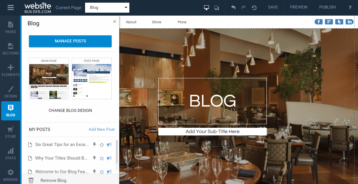 Скриншот (снимок экрана) Website Builder