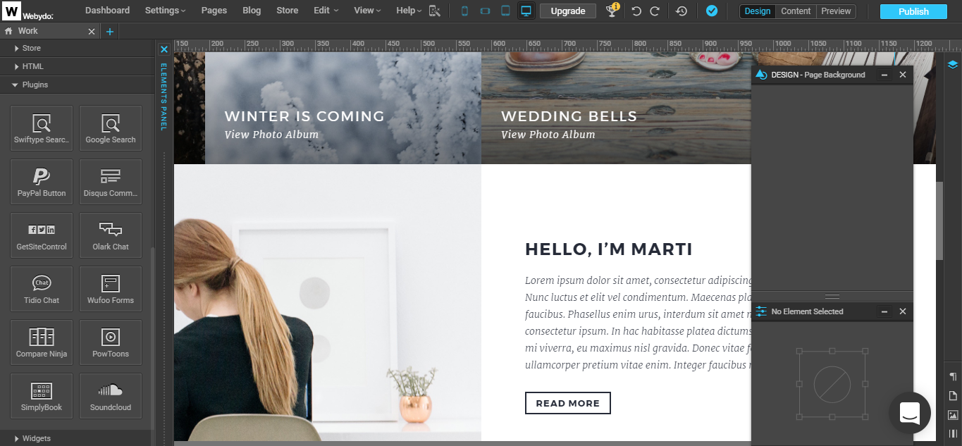 Скриншот (снимок экрана) Webydo