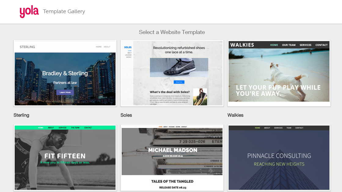Скриншот (снимок экрана) Yola