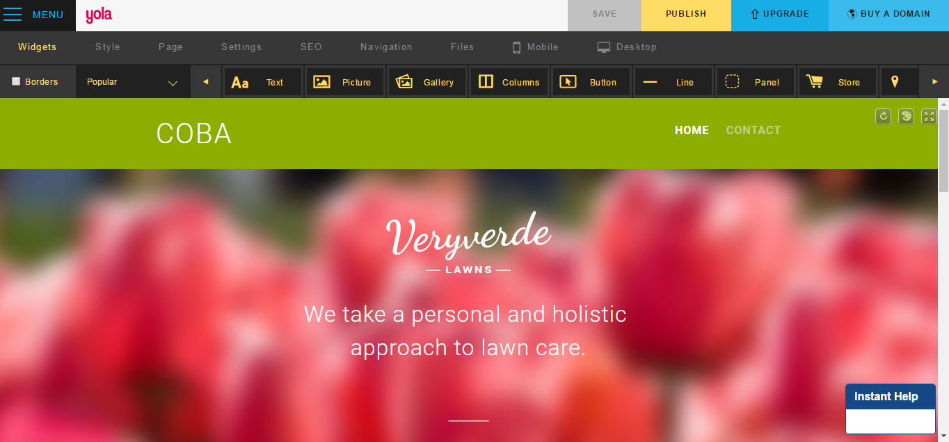 Скриншот (снимок экрана) Yola