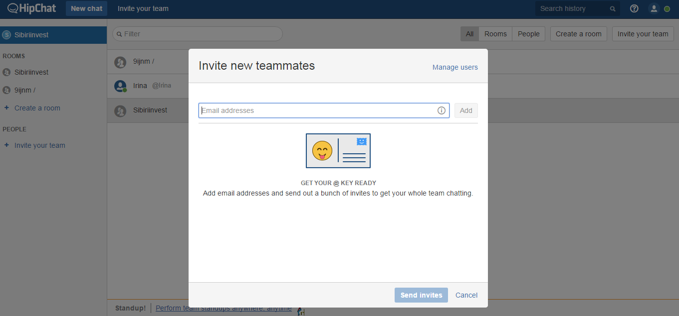 Скриншот (снимок экрана) HipChat