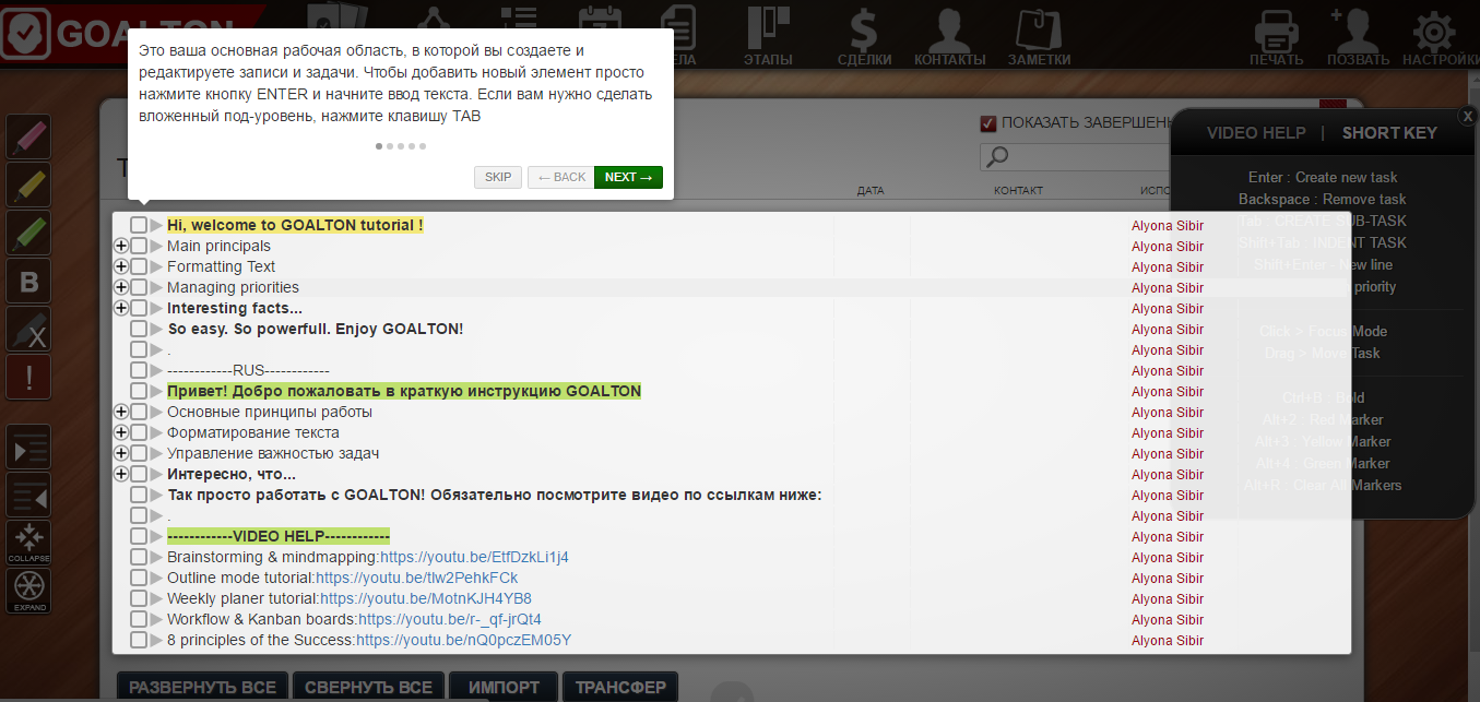 Скриншот (снимок экрана) Goalton
