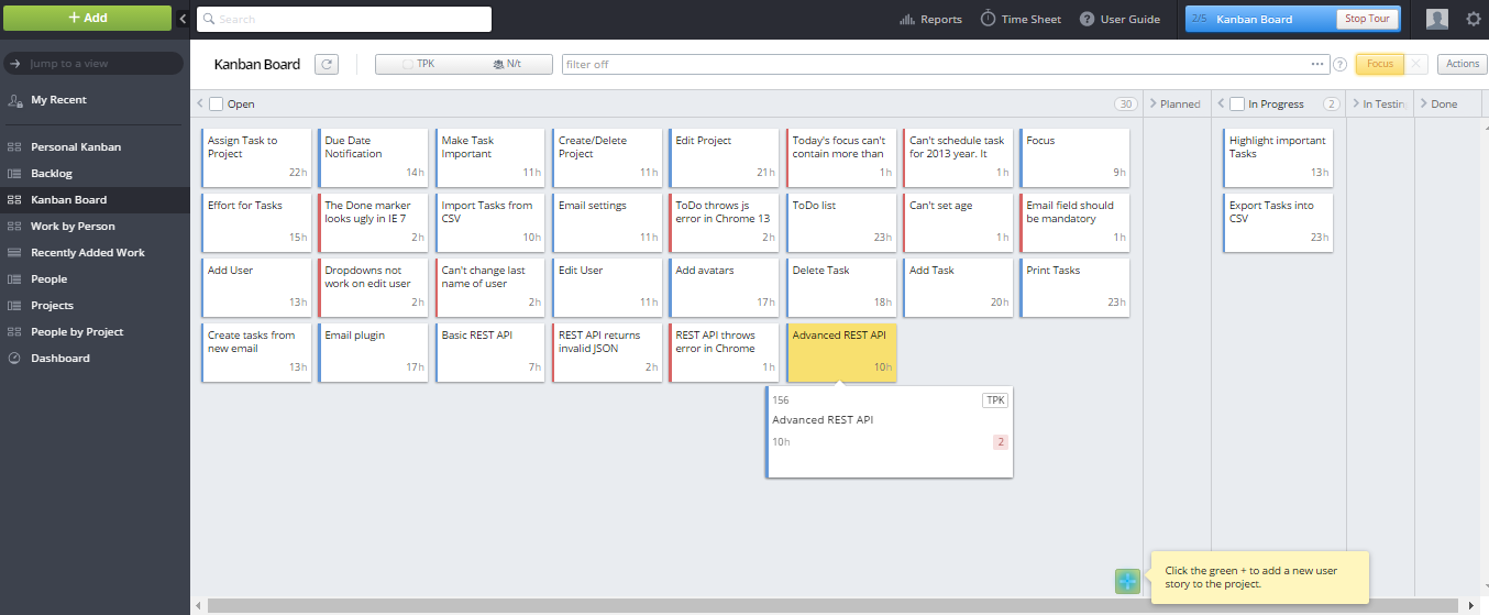 Скриншот (снимок экрана) Targetprocess