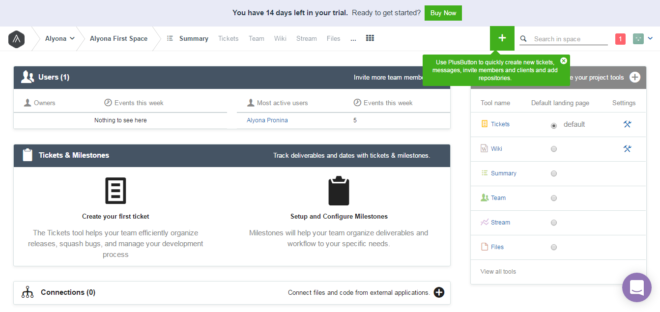 Скриншот (снимок экрана) Assembla