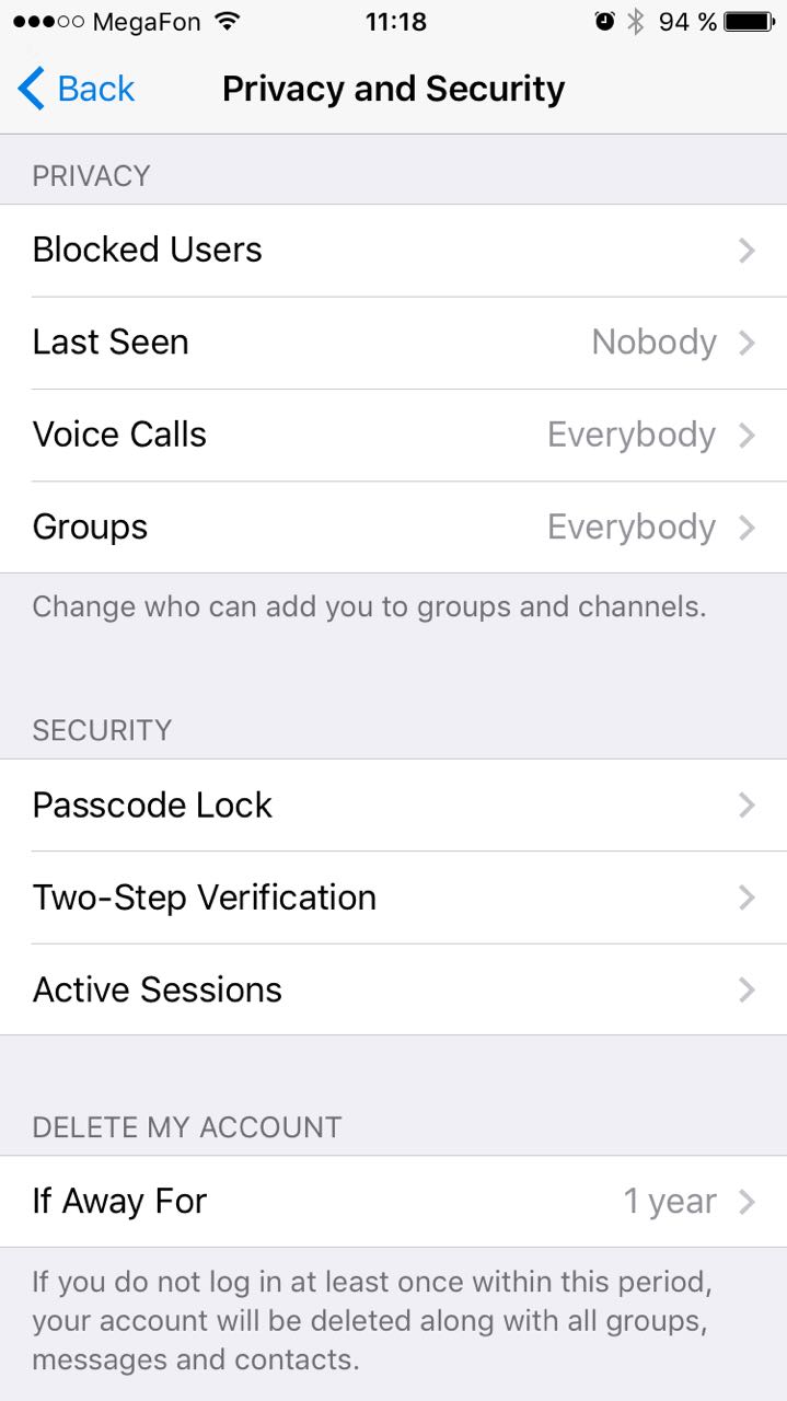 Скриншот (снимок экрана) Telegram