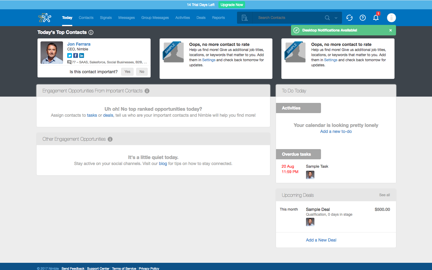 Скриншот (снимок экрана) Nimble