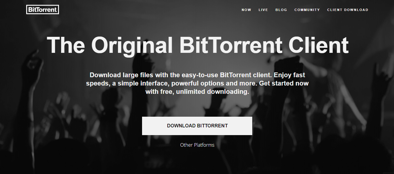 Скриншот (снимок экрана) BitTorrent Bleep