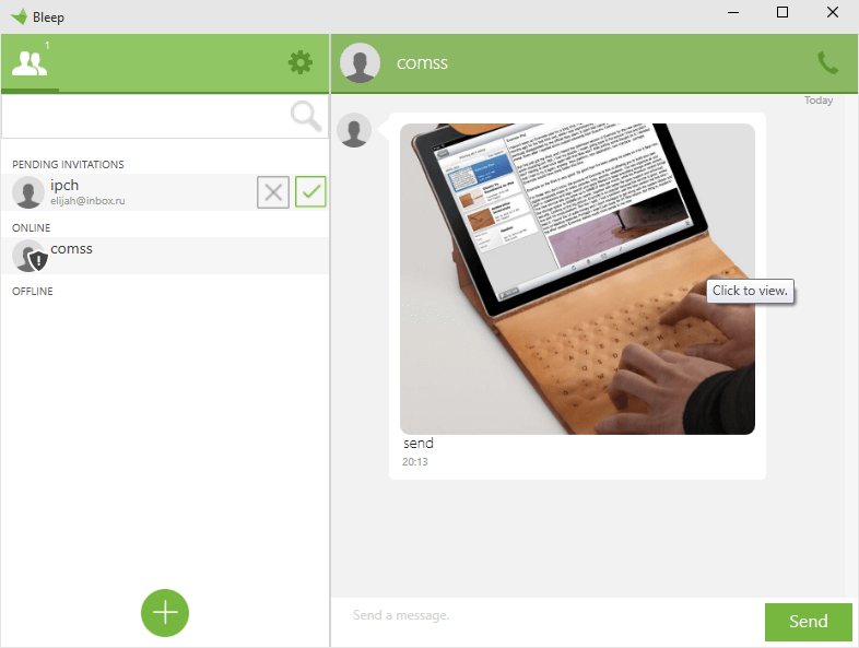 Скриншот (снимок экрана) BitTorrent Bleep
