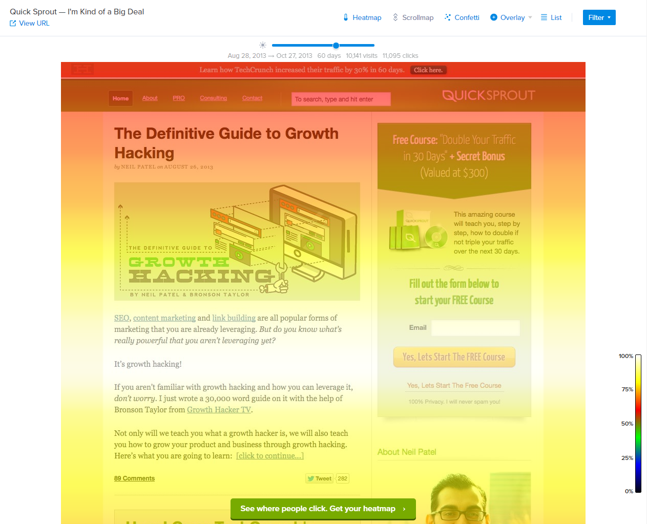 Скриншот (снимок экрана) Crazy Egg