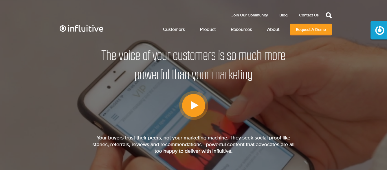 Скриншот (снимок экрана) Influitive AdvocateHub
