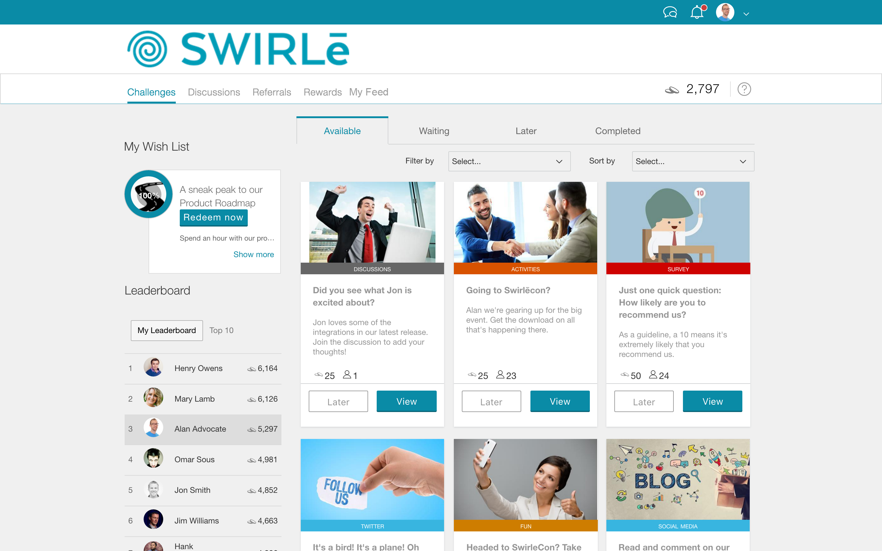 Скриншот (снимок экрана) Influitive AdvocateHub