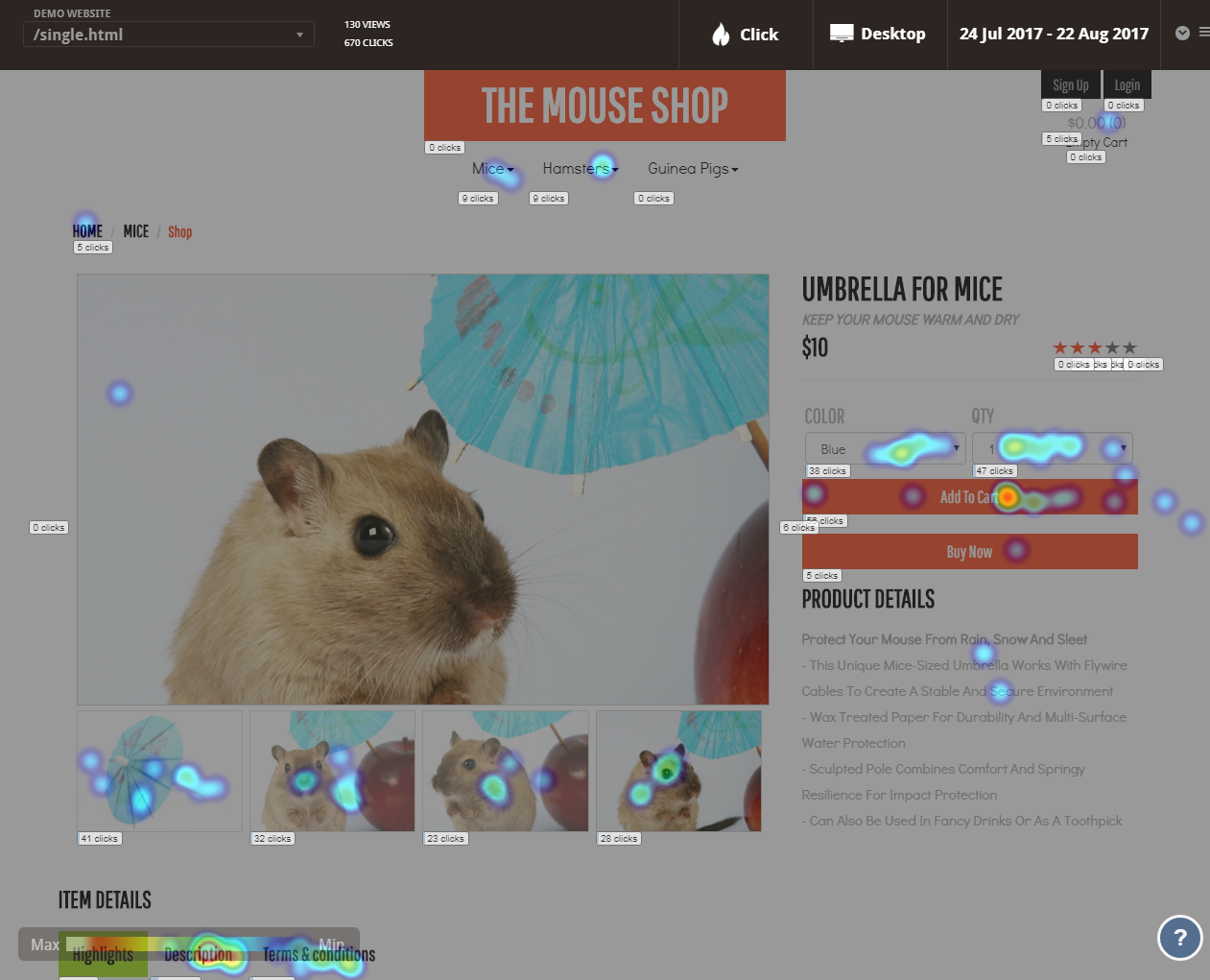 Скриншот (снимок экрана) Mouseflow