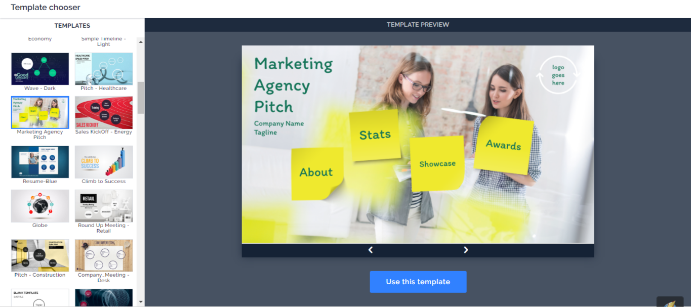 Скриншот (снимок экрана) Prezi