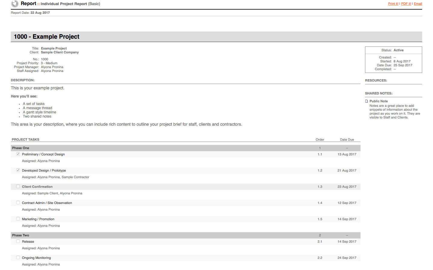 Скриншот (снимок экрана) ProWorkflow